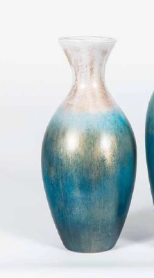 13" Turquoise Hadrian Ceramic Vase
