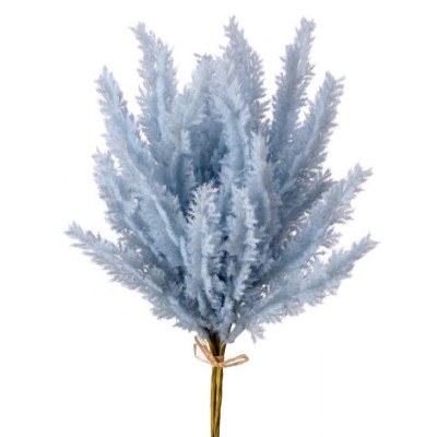 14" Faux Blue Pampas Grass Bundle