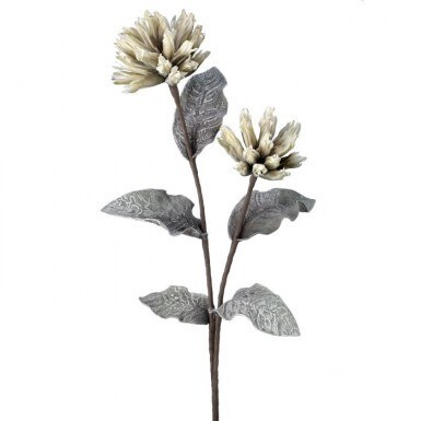 39" Faux Cream Foam Bud Cluster Stem
