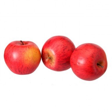Bag of Three Faux Red and Yellow Apples