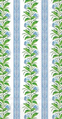 8" x 4" Blue Hydrangea Striped Guest Towels