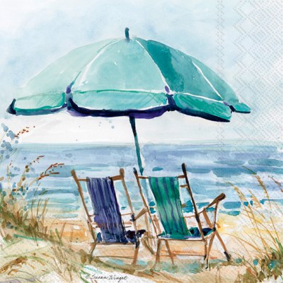 6.5" Square Beach Chairs Lunch Napkins
