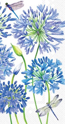 8" x 4" Blue Agapanthus Guest Towels