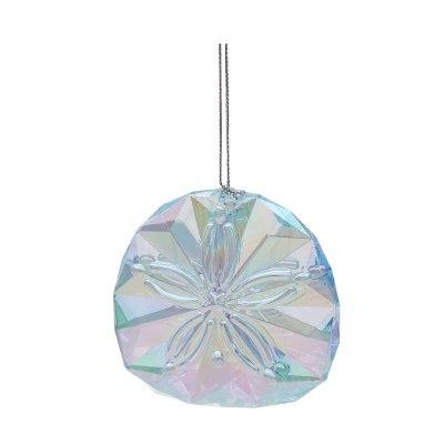 3" Clear Iridescent Acrylic Sand Dollar Ornament