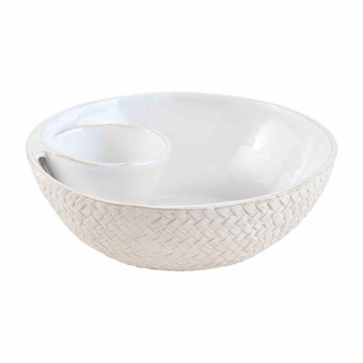 10" Round Textured Ceramic Chip and Dip Bowls by Mud Pie