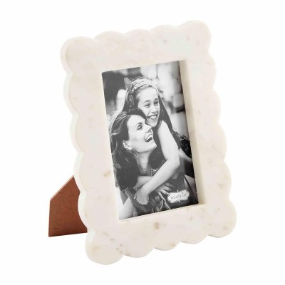 4" x 6" White Marble Photo Frame by Mud Pie