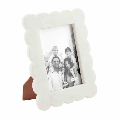5" x 7" White Marble Photo Frame by Mud Pie