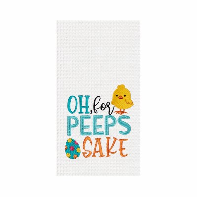 27" x 18" "Oh For Peeps Sake" Waffle Weave Kitchen Towel