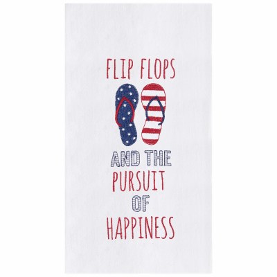 27" x 18" "Flip Flops and the Pursuit of Happiness" Flour Sack Kitchen Towel