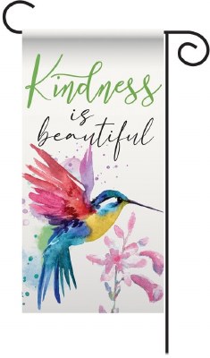 13" "Kindess is Beautiful" Hummingbird Flag Stake