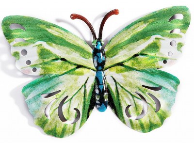 Green Metal Butterfly Wall Art Plaque