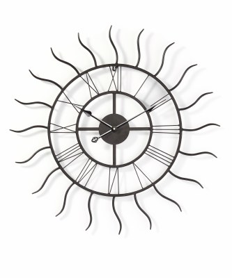 32" Round Black Outdoor Sun Clock