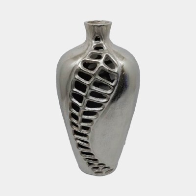 19" Silver Openwork Metal Vase