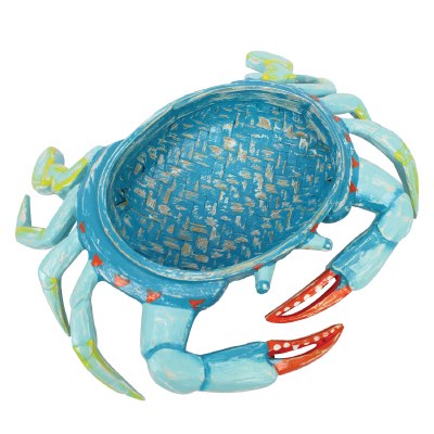 10" Blue Crab Shaped Basket