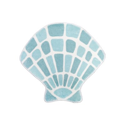 26" x 26" Blue Scallop Shell Shaped Floor Mat