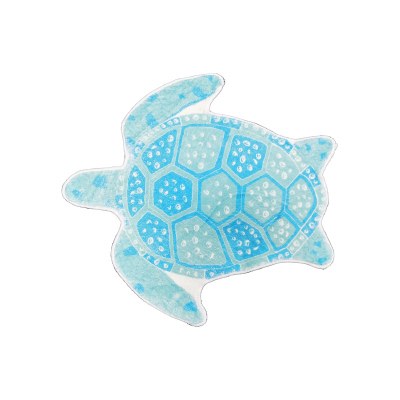 24" x 28" Blue and Green Sea Turtle Shaped Floor Mat