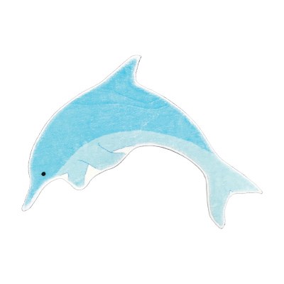 24" x 30" Blue Dolphin Shaped Floor Mat