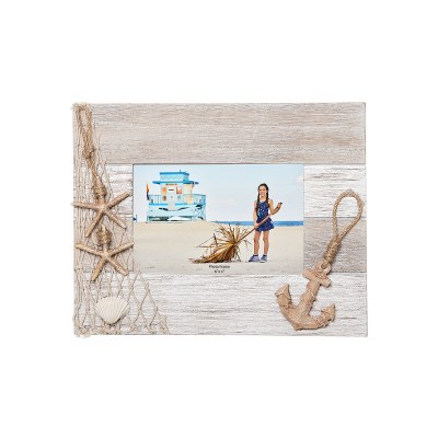 4" x 6" Driftwood Anchor and Net Photo Frame