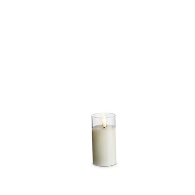 2" x 4" LED Ivory Pillar Candle in Glass