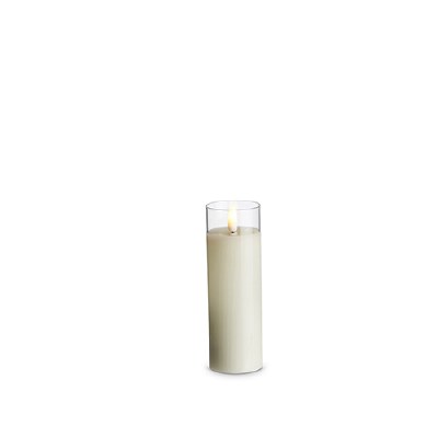 2" x 6" LED Ivory Pillar Candle in Glass