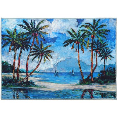 22" x 32" Tropical Island Palms Rug