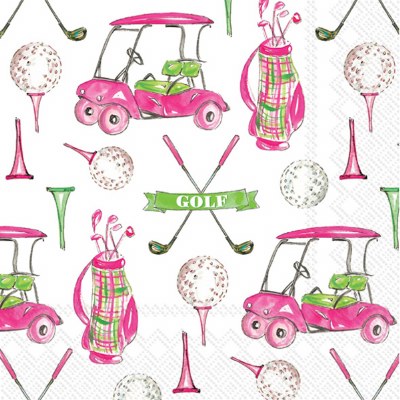 5" Square Girlie Golf Beverage Napkins