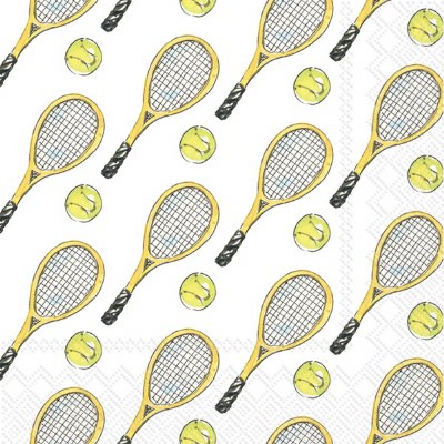 5" Square Tennis Racquets Beverage Napkins