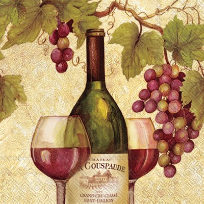 5" Square Red Wine Beverage Napkins