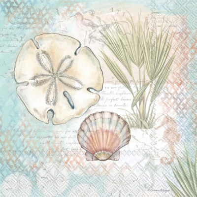 6.5" Square Multipastel Sand Dollar Lunch Napkins