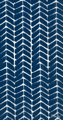 9" x 5" Navy and White Chevron Guest Towels
