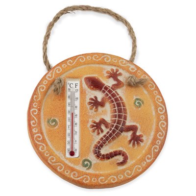 6" Round Lizard Thermometer