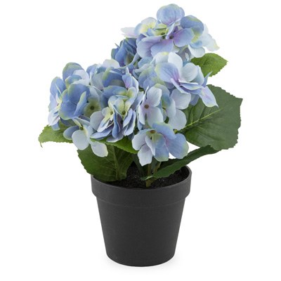 12" Faux Blue Potted Hydrangea