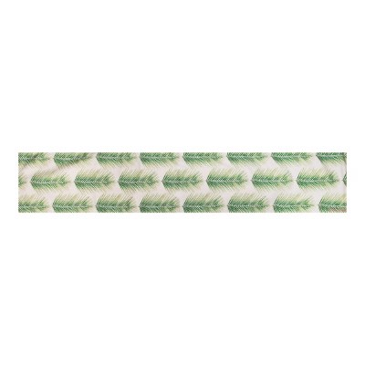 13" x 72" Green Palm Fronds Table Runner