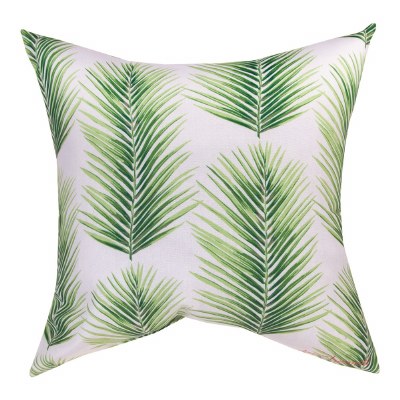18" Sq Green Palm Fronds Decorative Indoor/Outdoor Pillow