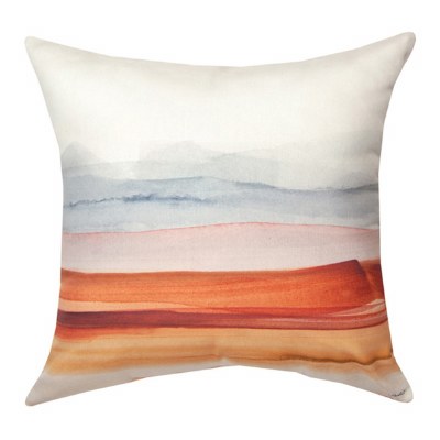 18" Sq Orange Horizon Decorative Indoor/Outdoor Pillow