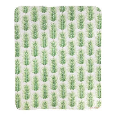 50" x 60" Fleece Green Palm Fronds Throw Blanket