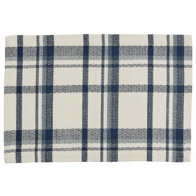 13" x 19" Dark Blue and White Plaid Placemat
