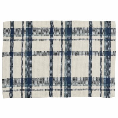 13" x 19" Dark Blue and White Plaid Placemat