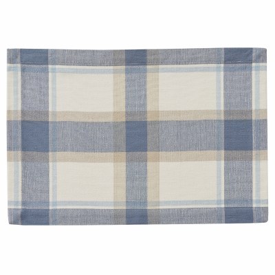 13" x 19" Blue and Beige Plaid Placemat