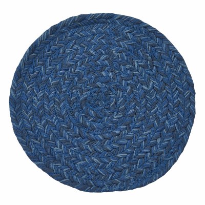 8" Round Two Toned Blue Braided Trivet