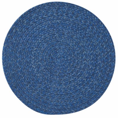 15" Round Two Toned Blue Braided Placemat