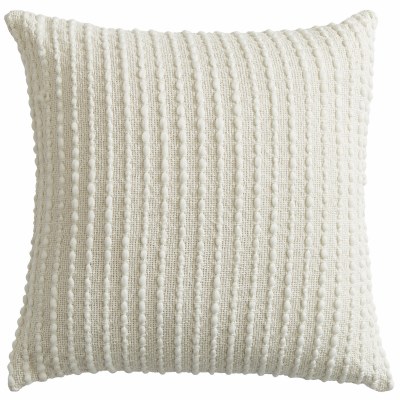 20" Sq Cream Ribbed Skyla Decorative Pillow