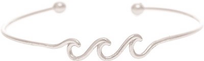 Silver Toned Triple Wave Cuff Bracelet