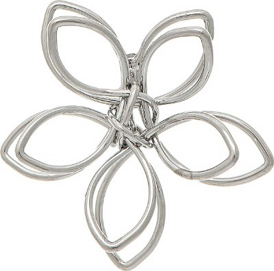 Silver Toned Wire Flower Earrings