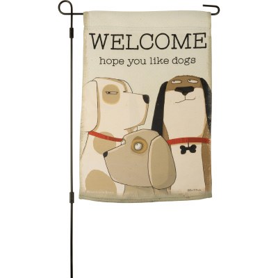 12" x 18" "Welcome Hope You Like Dogs" Mini Garden Flag