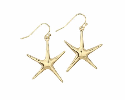 Gold Toned Starfish Earrings