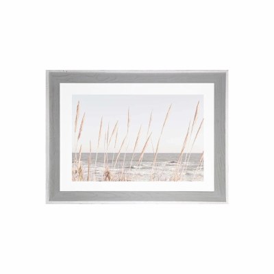 37" x 47" Sea Oats on a Gray Beach Print in a Graywash Frame