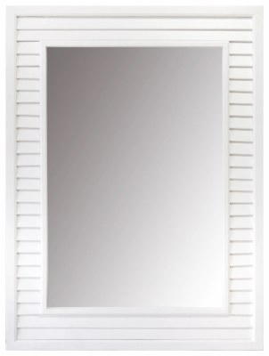 46" x 34" White Shutter Mirror