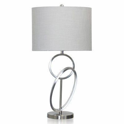 30" Silver Circle Oval Table Lamp