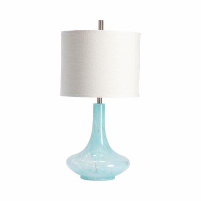 32" Light Blue Glass Teardrop Table Lamp